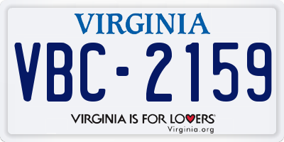 VA license plate VBC2159