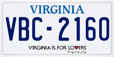 VA license plate VBC2160