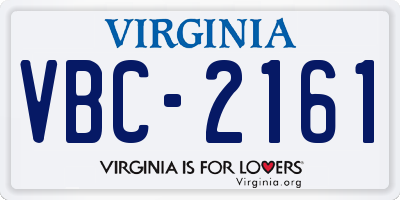 VA license plate VBC2161