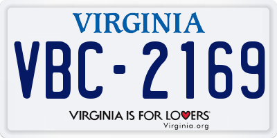 VA license plate VBC2169
