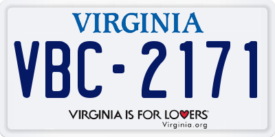 VA license plate VBC2171