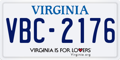 VA license plate VBC2176