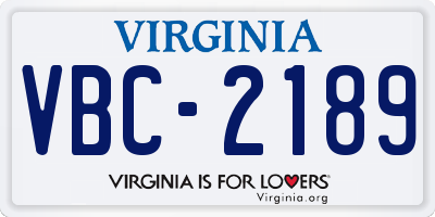 VA license plate VBC2189