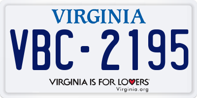 VA license plate VBC2195