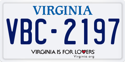 VA license plate VBC2197