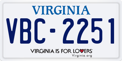 VA license plate VBC2251
