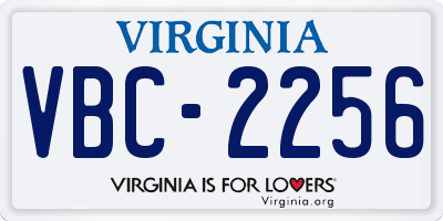 VA license plate VBC2256