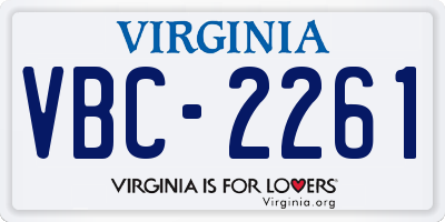 VA license plate VBC2261