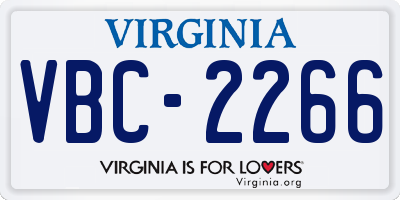 VA license plate VBC2266