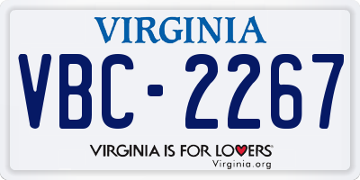 VA license plate VBC2267