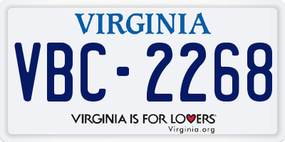 VA license plate VBC2268