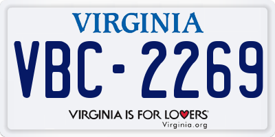 VA license plate VBC2269