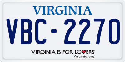 VA license plate VBC2270