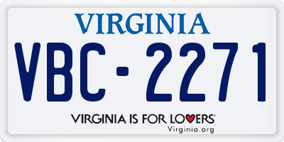 VA license plate VBC2271