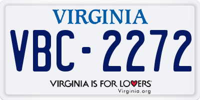 VA license plate VBC2272