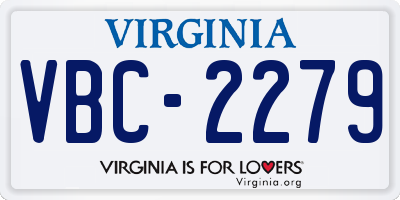 VA license plate VBC2279