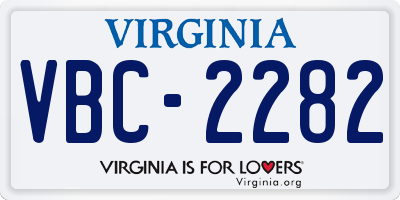 VA license plate VBC2282