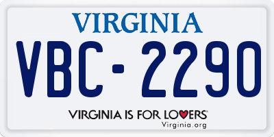 VA license plate VBC2290