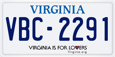 VA license plate VBC2291