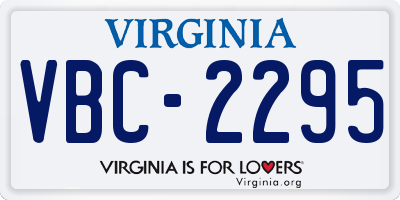 VA license plate VBC2295