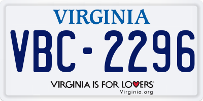 VA license plate VBC2296