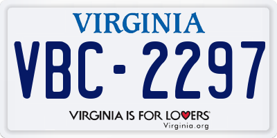 VA license plate VBC2297