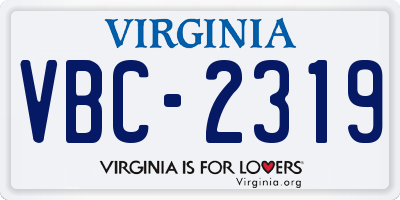VA license plate VBC2319