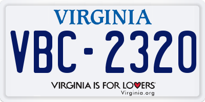 VA license plate VBC2320