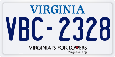 VA license plate VBC2328