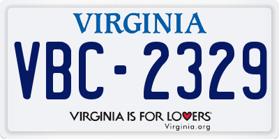 VA license plate VBC2329