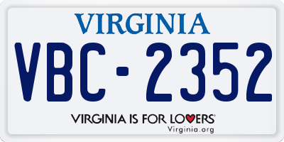 VA license plate VBC2352