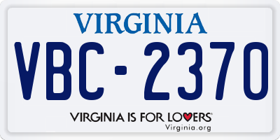 VA license plate VBC2370