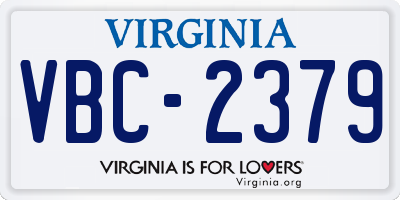 VA license plate VBC2379