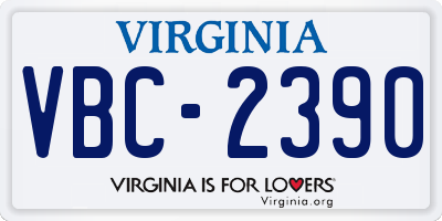 VA license plate VBC2390