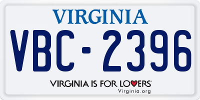 VA license plate VBC2396