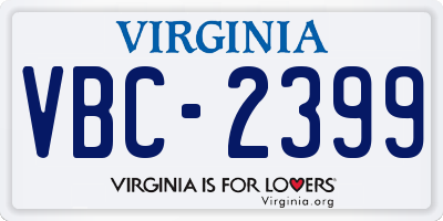 VA license plate VBC2399