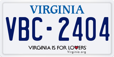 VA license plate VBC2404