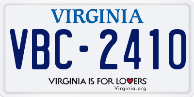 VA license plate VBC2410