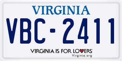 VA license plate VBC2411