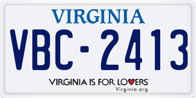 VA license plate VBC2413