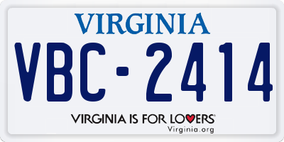 VA license plate VBC2414