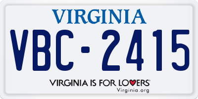 VA license plate VBC2415