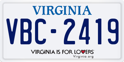 VA license plate VBC2419