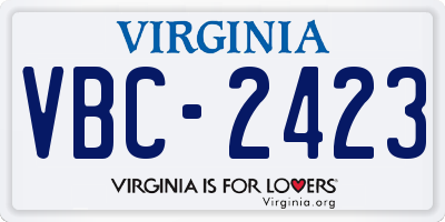 VA license plate VBC2423