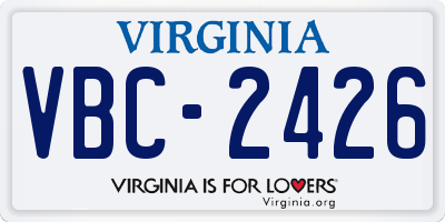 VA license plate VBC2426