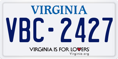 VA license plate VBC2427