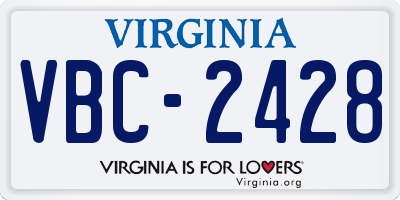 VA license plate VBC2428