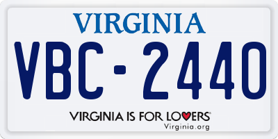 VA license plate VBC2440