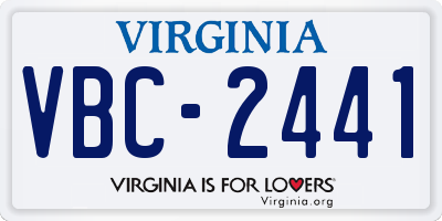VA license plate VBC2441