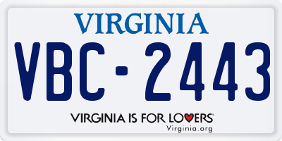 VA license plate VBC2443